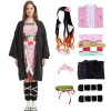 9PCS Nezuko Cosplay Costume Adulte Nezuko Déguisement Femme pour Halloween Carnaval Mascarade Party