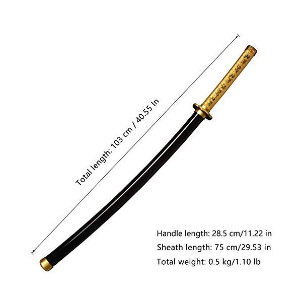 Sword Valley Anime Cosplay Épée en Bois, Épée Demon Slayer 104cm Épée en Bois -Tsugikuni Yoriichi