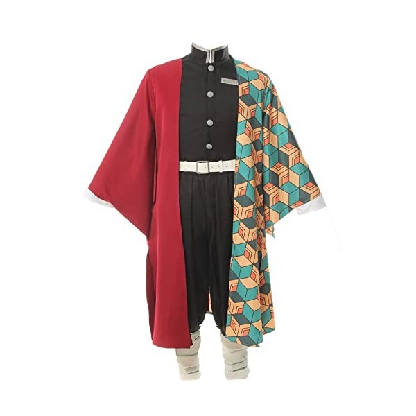 Fiamll Tanjirou Zenitsu Giyuu Cosplay Costume pour Anime Japonais Kimono Demon Cosplay Costume Halloween, Zenitsu Agatsuma, L
