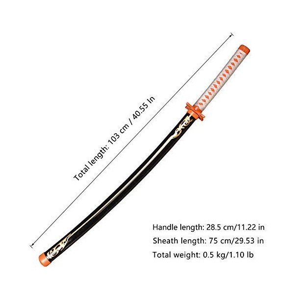 Sword Valley Anime Cosplay Épée en Bois, Épée Demon Slayer 104cm Épée en Bois - Kochou Shinobu