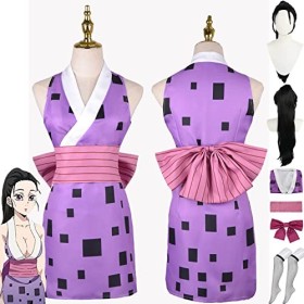 Tjmiaohao Anime Uzui Tengen Wife Hinatsuru Cosplay Costume Outfit Demon Slayer Robes Uniforme Perruque Ensemble Complet Hallo