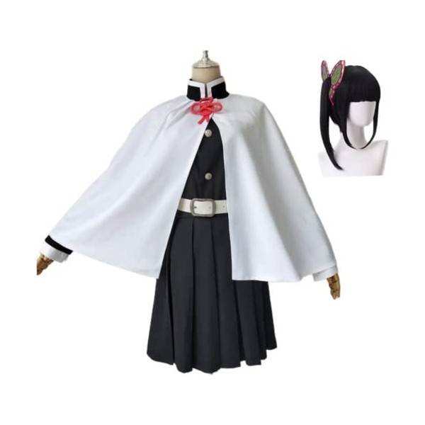 Rcrllya Anime Démon Slayer Tsuyuri Kanao Outfit Kimono Maid Dress Cosplay Costume Accessoires Costume Uniformes Perruque Adul