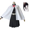 Rcrllya Anime Démon Slayer Tsuyuri Kanao Outfit Kimono Maid Dress Cosplay Costume Accessoires Costume Uniformes Perruque Adul