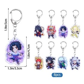 8 Pièces Porte Clef Anime, Anime Acrylic Keychain, Porte Clef Manga Anime, Porte Clef Anime Cartoon, Anime Figure Pendentifs 