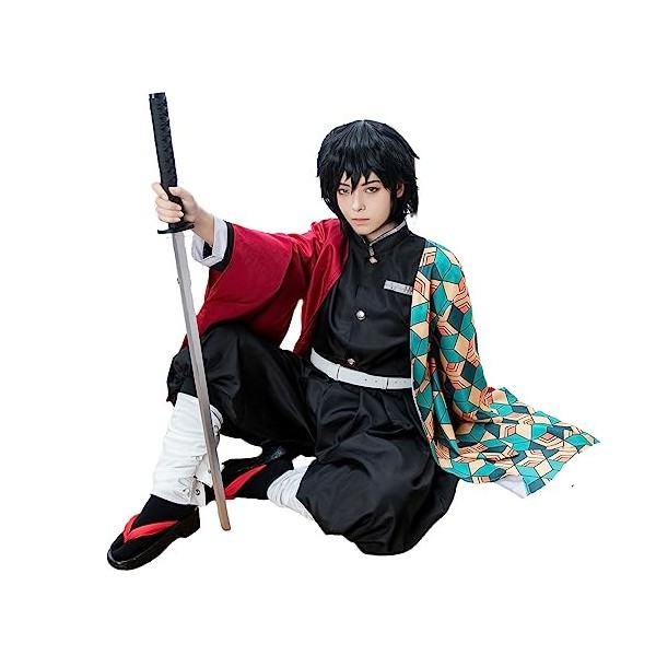 CR ROLECOS Tanjiro Kamado Cosplay Giyuu Tomioka Costume Anime Kimono Demon Slayer Halloween Ensemble complet, Rose nezuko, XX