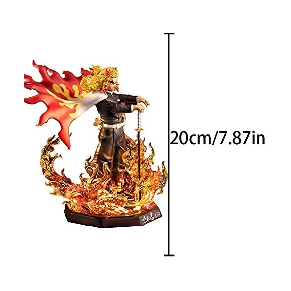 ENFILY Figurine Demon Slayer - Kyojuro Rengoku à léchelle 1:7 Senior et figurine animée délicate en PVC