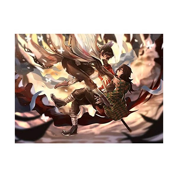 Jigsaw Demon Demon Slayer 300/500/1000 Pièces pour Adultes et Adolescents Japonais Anime Puzzles Jeux Family Jeux Home Décora