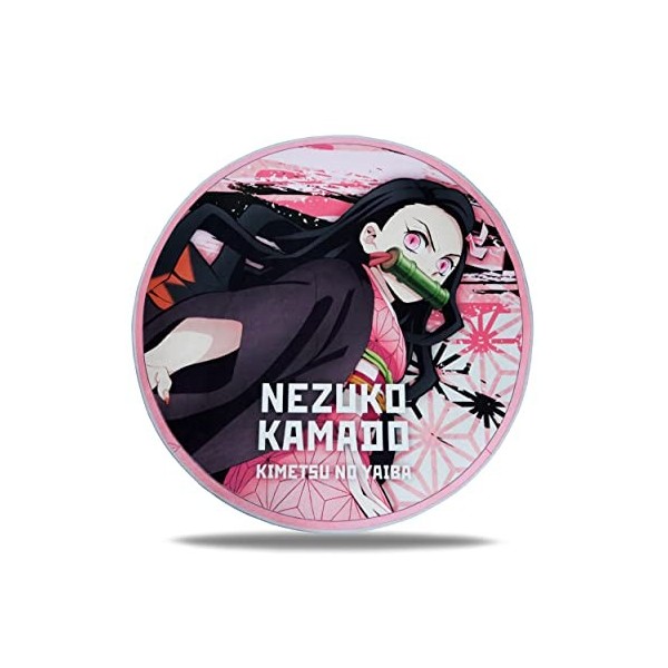 Roffatide Anime Démon Slayer Tapis Rond pour Filles Couverture Tapis de Sol Rose Kamado Nezuko Tapis pour la Maison 100x100 c