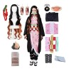 kelihood Costume de cosplay Demon slayer - Anime japonais : Nezuko Kamado - Ensemble kimono - Cosplay - kimono pour adulte - 