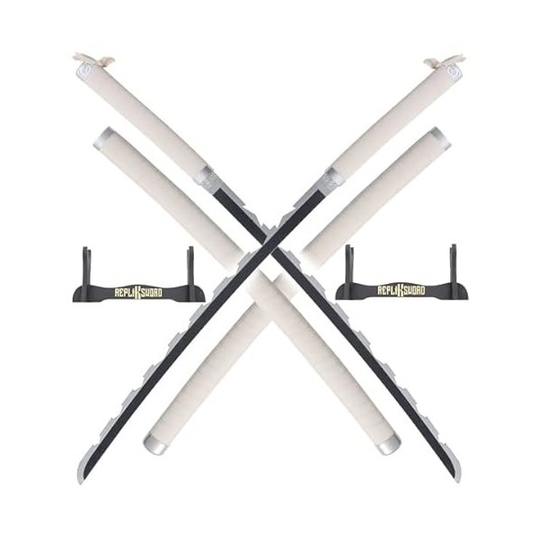 Repliksword Demon Slayer Lot 2 Katanas Tout en Bois Lame en Bois Epee Inosuke Hashibira Epee Kimetsu No Yaiba Sabre Inosuke K
