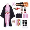 kelihood Demon Slayer Cosplay : Kamado Nezuko Cosplay Kimono Jeu de rôle Costume Halloween Tenues pour Nezuko Cosplay Adulte 