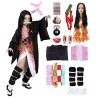 kelihood Demon Slayer Cosplay : Kamado Nezuko Cosplay Kimono Jeu de rôle Costume Halloween Tenues pour Nezuko Cosplay Adulte 