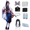 JYakeji Lot de 8 costumes de cosplay Anime japonais Demon Slayer : Kochou Shinobu Cosplay Costume Kimono avec perruque, convi