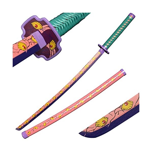 Sword Valley Anime Cosplay Épée en Bois, Épée Demon Slayer 104cm Épée en Bois - Kokushibou