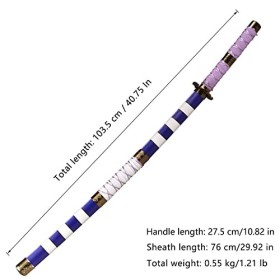 Skyward Blade Épée en Bois Roronoa Zoro Katana, épée de samouraï Japonais Texture Anime Originale, Katana Kitetsu pour la Col