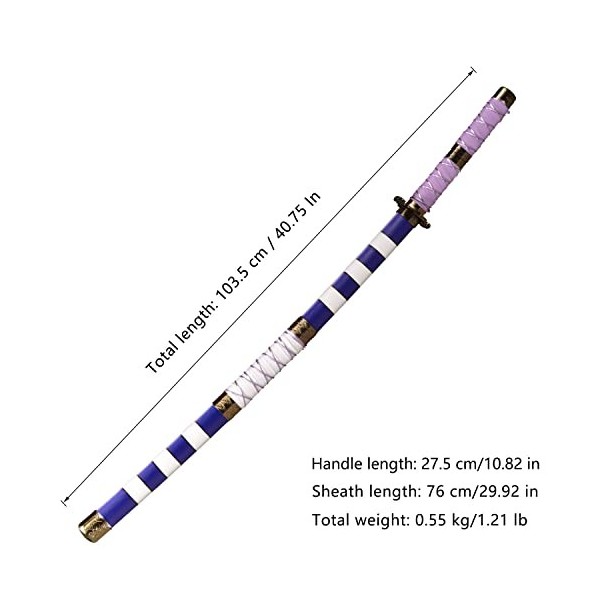 Skyward Blade Épée en Bois Roronoa Zoro Katana, épée de samouraï Japonais Texture Anime Originale, Katana Kitetsu pour la Col