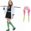 Churgigi Deguisement Mitsuri Muichirou Cosplay Anime Fille et Femme mit Perruque pas de épée Cosplay Mitsuri Costume Enfant