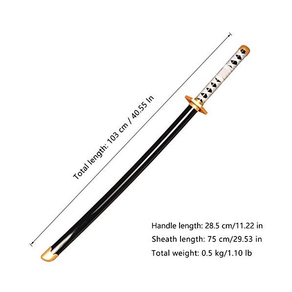 Sword Valley Anime Cosplay Épée en Bois, Épée Demon Slayer 104cm Épée en Bois -Sabito