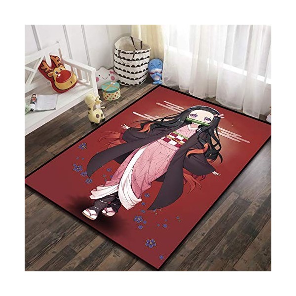 Tapis Antidérapant, Demon Slayer Cartoon Anime Demon Slayer Tapis, Moquettes Rectangle, Tapis De Jeu pour Enfants, pour Salon