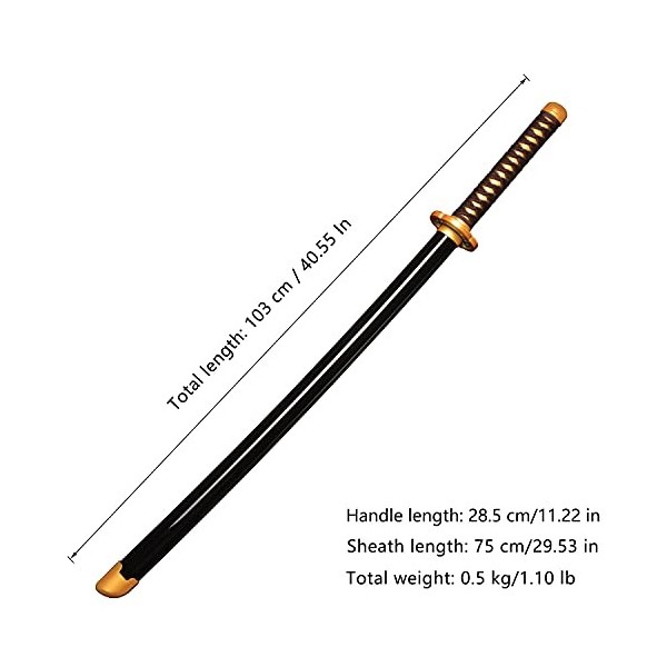 Sword Valley Anime Cosplay Épée en Bois, Épée Demon Slayer 104cm Épée en Bois -Kaigaku