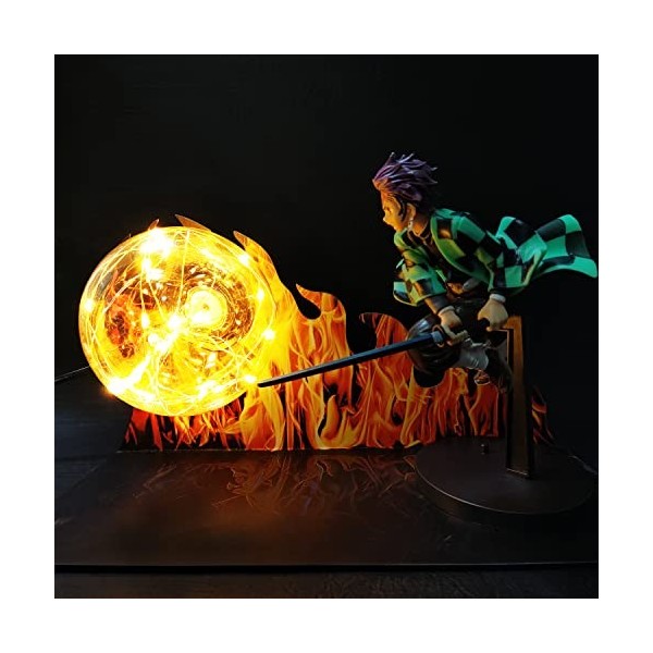 Goitruas Lampe Demon Slayer Light Lampe de table créative Lumière décorative LED Night Light Tanjirou 