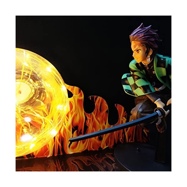Goitruas Lampe Demon Slayer Light Lampe de table créative Lumière décorative LED Night Light Tanjirou 