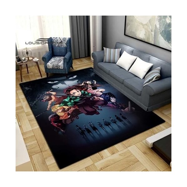 BGAFAG Demon Slayer Mode Tapis Anime 3D Imprimé pour Salon Chambre Grand Tapis Doux Maison Enfants Chambre Mignon Tapis De So