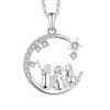 JO WISDOM Collier Toujours ma soeur pour Toujours mon Ami Argent 925/1000 Femme avec 3A zirconium,Pendentif avec Chaîne Crois