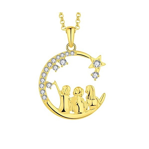 JO WISDOM Collier Toujours ma soeur pour Toujours mon Ami Argent 925/1000 Femme avec 3A zirconium,Pendentif avec Chaîne Crois