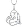 JO WISDOM Collier Toujours ma soeur pour Toujours mon Ami Argent 925/1000 Femme avec 3A zirconium,Pendentif avec Chaîne Crois