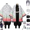 Tjmiaohao Anime Kochou Shinobu Cosplay Costume Outfit Demon Slayer Kimono Perruque Cape Coiffe Ensemble Complet Halloween Par