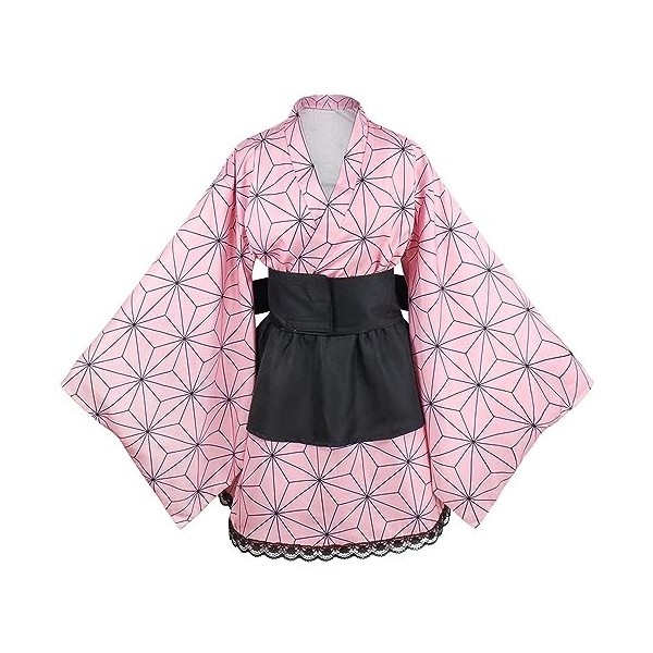 Demon Slayer Daki Cosplay Kimono Outfit, Vêtements Anime pour femmes, Kimetsu No Yaiba Ensemble complet de vêtements de fête 