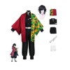 Bokerom Anime Demon Slayer Cosplay Costume Tomioka giyuu Halloween Party Kimono Uniform with perruque S,full set 