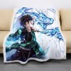 MAMON Demon Slayer Anime Couverture Polaire, Douce et Chaude Moelleuse Plaid Polaire, Nap Climatiseur Couch Couverture -Tanji