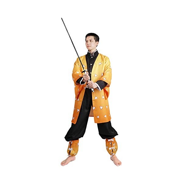 CoolChange Costume cosplay de Zenitsu Agatsuma pour fans de D. Slayer | Taille: L