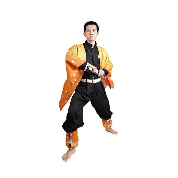 CoolChange Costume cosplay de Zenitsu Agatsuma pour fans de D. Slayer | Taille: L