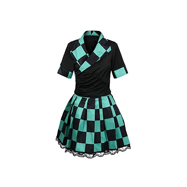 SFWXCOS Costume Demon Slayer Cosplay Tanjirou, Zenitsu, Nezuko, Giyuu, Shinobu Uniforme Dress Pour Femme et Fille