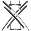 Demon Slayer Pack 2 Katanas en Bois Tanjiro Epee en Bois Kimetsu No Yaiba Sabre Tanjiro Katana + Presentoir en Bois Camping C