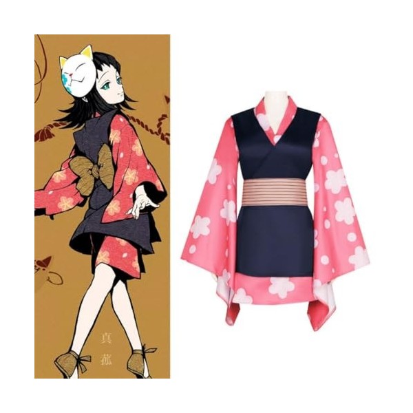 Anime Demon Slayer Cosplay Makomo Halloween Costumes Fête Et Uniforme Complet XXL,Full Set 