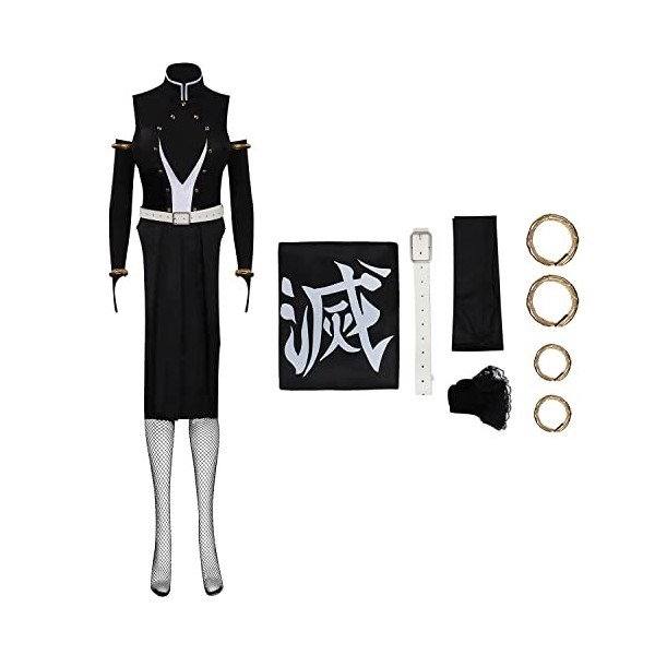 Ruleewe Demon Slayer Uzui Tengen Cosplay Homme Veste Pantalon Ensemble Kimetsu no Yaiba Costume Uniforme pour Halloween Fête 