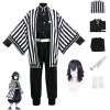 MIGUOO Anime Demon Slayer Iguro Obanai Halloween Cosplay Costumes De Fête Costumes Et Uniformes Rayés Perruques Uniformes XX
