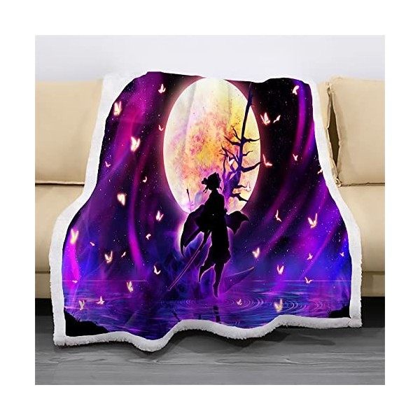 MAMON Demon Slayer Polaire Plaid, Anime Couvertures de Chambre, Chaud Épais Couverture, Plaid Polaire pour Enfants et Adultes