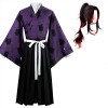 JYakeji Japonais Anime Demon Slayer Cosplay,Kokushibou Cosplay Costume Set Kimono avec perruque,Convient pour Cosplay X-Larg