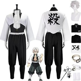 Tjmiaohao Anime Personnage Shinazugawa Sanemi Cosplay Costume Outfit Demon Slayer Uniforme Perruque Ensemble Complet Hallowee