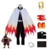 MuvUsa Anime Demon Slayer uniforme Rengoku Kyoujurou Cosplay Costumes enfants adultes Tanjirou Kimono tenue costume avec perr