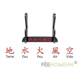 FÉENOMENN Katana Demon Slayer Pack Inosuke 2 Katanas 95cm - Lame Bois - Support Japonais Double Inclus