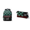 Demon Slayer Tanjiro Sac à dos + Trousse à Crayons Triple ECO