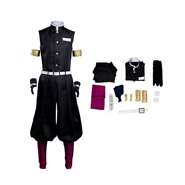 Ruleewe Demon Slayer Uzui Tengen Cosplay Homme Veste Pantalon Kimetsu no Yaiba Uniforme Costume pour Halloween, Carnaval, M