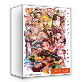 Puzzle Kimetsu No Yaiba Puzzles 1000 pièces Anime Japonais Dessin animé démon Slayer Puzzle en Bois 1000 pièces Adultes Jouet