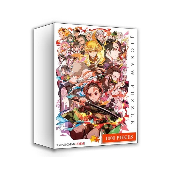 Puzzle Kimetsu No Yaiba Puzzles 1000 pièces Anime Japonais Dessin animé démon Slayer Puzzle en Bois 1000 pièces Adultes Jouet
